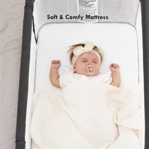 Baby Bassinet with Wheels, Bedside Bassinets for Baby, 3 in 1 Rocking Bassinet Bedside Sleeper Mesh & Mattress, Height Adjustable Bed Side Bassinet, Cosleeping Bedside Crib (Black) - Image 3
