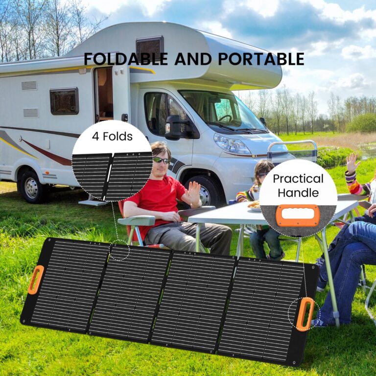 NURZVIY Portable Solar Panel 200 Watt Foldable 200W Solar Cell Solar Charger for Power Station, Waterproof w/Adjustable Kickstand XT60 Anderson DC 8mm Connector for Camping, Off Grid Living - Image 7