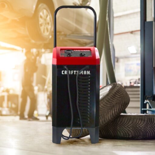 CRAFTSMAN Wheeled Battery Charger and Engine Starter, CMXCESM233, 2-in-1 Manual Timer Controlled, 250 Cranking Amps, 6 Volt, 12 Volt, for Car, SUV, Truck, and Marine Batteries - Image 4