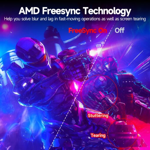 Gawfolk 32 Inch Curved Gaming Monitor 240Hz, 1800R PC Monitor Full HD 1080P, Frameless Computer Dispaly with Freesync and Eye Care Technology, Wall Mountable - Image 3