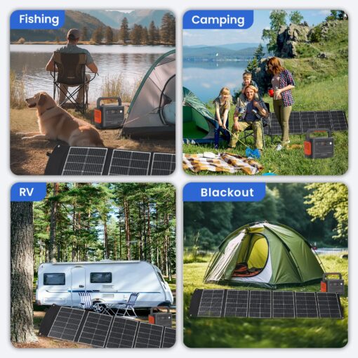 wagnation 200W Portable Solar Panel, Foldable Solar Charger with QC3.0 USB-A, Type-C & MC4 Output for Phone, Laptop, Power Station, IP65 Waterproof for Outdoor Camping, Hiking, Backpacking - Image 3