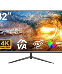Gawfolk 32 Inch 4K UHD Computer Monitor, Ultra-Clear (3840×2160p) Screen, 100% sRGB,178° Viewing Angle, HDMI、Display Port, Compatible with Wall mounting 100 * 100MM - Black