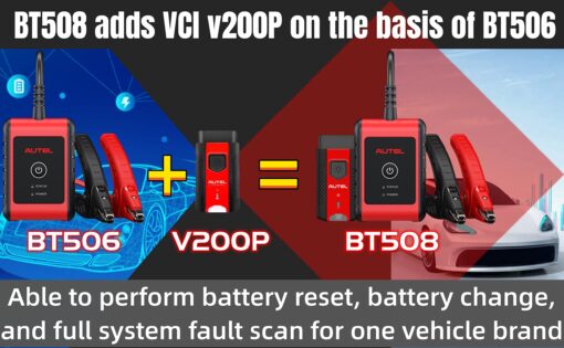 Autel Car Battery Tester 6v 12v MaxiBAS BT508, Cranking Ability Analyzer, Adaptive Conductance, AutoVIN, in-Vehicle/Out-of-Vehicle Tests, BAS Manager with BT VCI 200, Better BT506, Lite of BT608 - Image 2