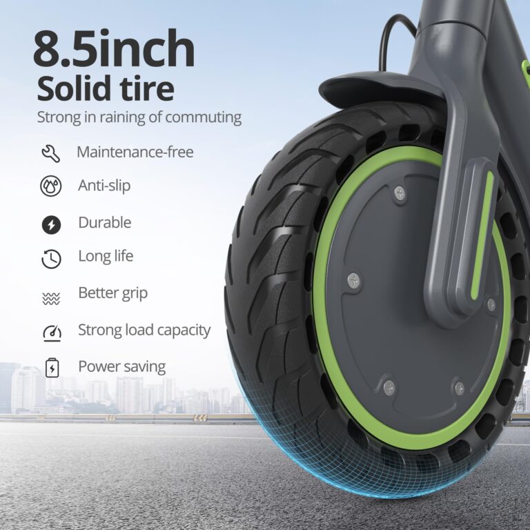 Electric Scooter - 8.5" Solid Tires, 350W Motor, Up to 19 MPH and 12 Miles Long-Range Commuting Foldable Scooter for Adults with Dual Braking System and Smart App - Image 6