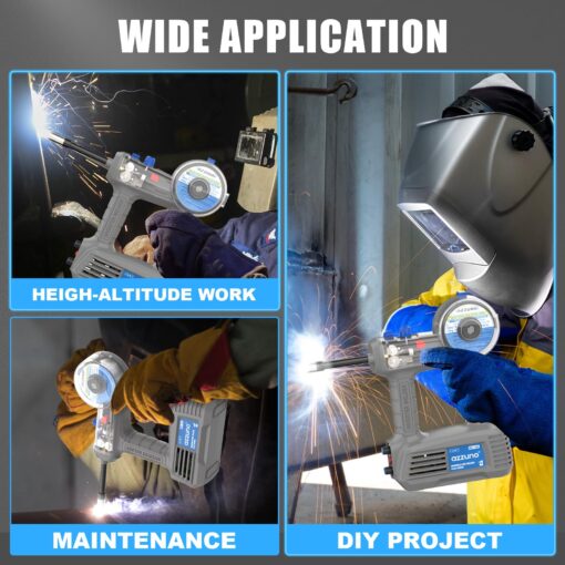 AZZUNO 100Amp Handheld MIG Welder Machine, Gasless MIG Welder Machine, Portable Flux MIG Welding Machine 100V - Image 2