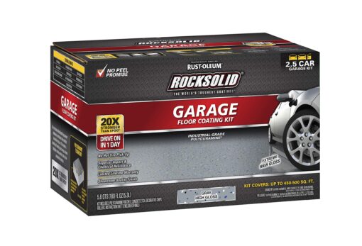 Rust-Oleum 293513 Rocksolid Polycuramine Garage Oil Floor Coating, 2.5 Car Kit, Gray & 301359 Decorative Color Chips, Gray Blend, 1lb(454g) & Oil 279847 EPOXYShield Anti Skid 3.4-Ounce - Image 6