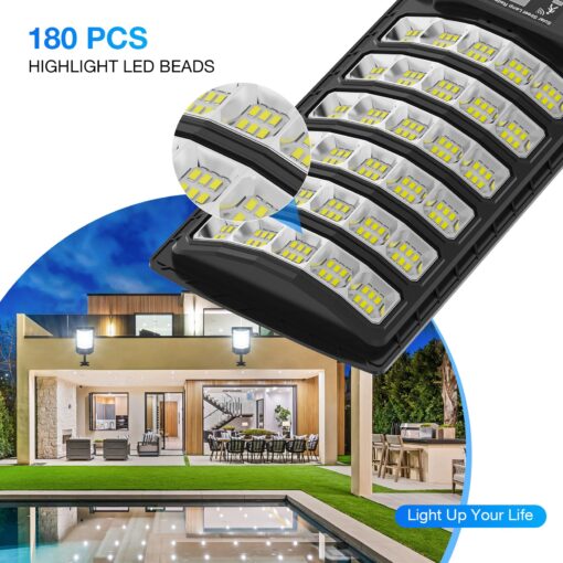 Solar Street Lights Outdoor Waterproof ,25000LM 320°Wide Angle Flood light, LED Solar Parking Light with Motion Sensor and Remote Control for Outdoor, Streets, Courtyards,Parking Garages,-4Pack - Image 3