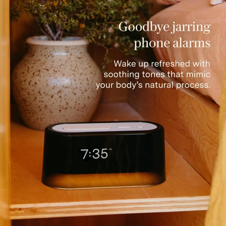Loftie Smart Alarm Clocks for Bedrooms - Sound Machine Smart Alarm Clock w/Light, Bluetooth Speaker, White Noise, Nature Sound, Nightlight, Blackout Mode Alarm Clock, Smart Clock (Peach) - Image 4