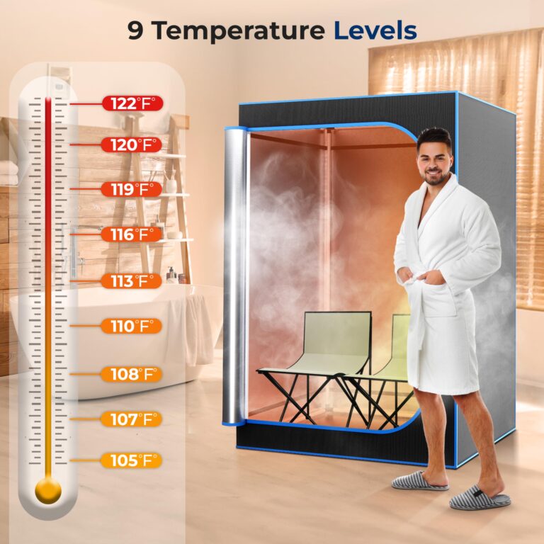 SereneLife Portable Sauna for Home, 2 Person Steam Sauna Tent with 4L Steamer, 2 Folding Sauna Chairs, Remote Control In-Home Spa, 71"x47" - inches (Black) - Image 9
