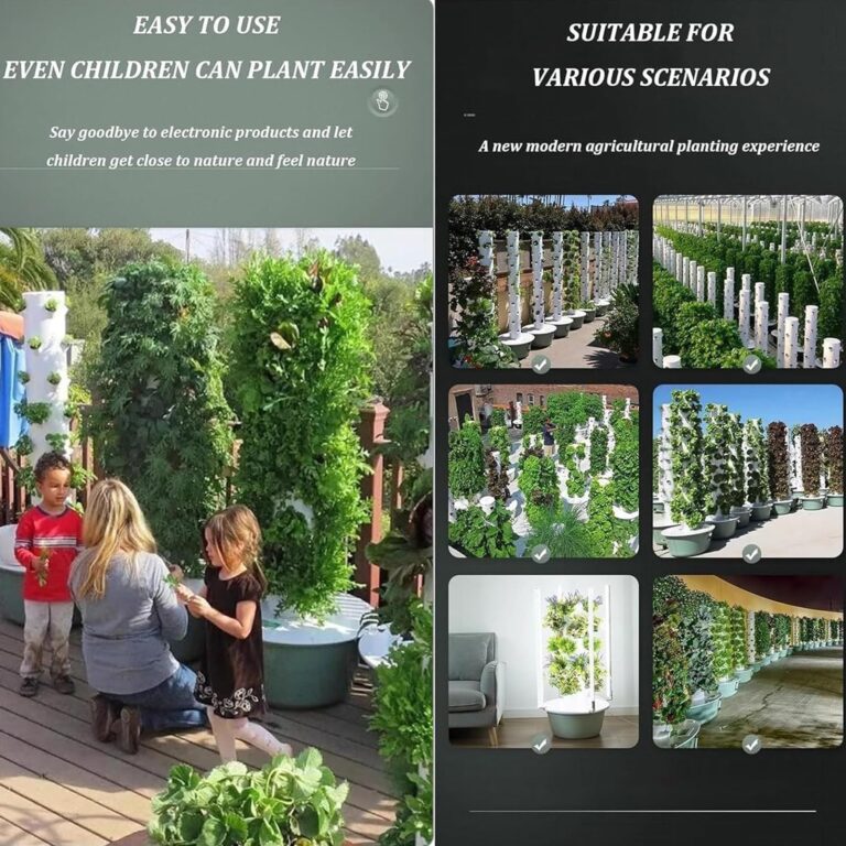 Hydroponics Growing System, Outdoor Indoor Vertical Tower System Kit, 36-Plant Vertical Garden Planter Indoor Smart Garden Kit Vegetable Plant Gift for Gardening Lover,7Layer - Image 2
