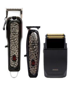 XPERSIS PRO All Metal Quiet and Low Vibration Cordless Hair Clipper + Hair Trimmer for Mens and Barbers +Shaver with Sharp Blades, Cord/Cordless Electric Razor for Mens Black