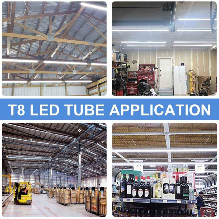 Henwsi 8FT LED Shop Light Fixture, White 10 Pack T8 Integrated Tube Lights, 72W 9500LM 6500K High Output Clear Cover, V Shape 270 Degree Lighting for Garage Warehouse, Upgraded Lights Plug and Play - Image 2