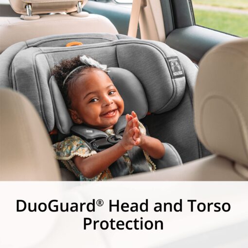 Chicco OneFit ClearTex All-in-One Car Seat, Slim Design, Rear-Facing Seat for Infants 5-40 lbs., Forward-Facing 25-65 lbs., Booster 40-100 lbs., Convertible Car Seat | Slate/Grey - Image 9