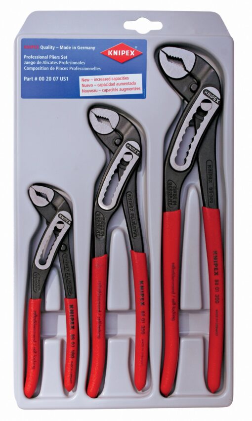 KNIPEX Alligator Pliers Set (7, 10, & 12) (002007US1) + KNIPEX Cobra Combination Cutter and Needle Nose Pliers 4-Piece Set - Image 7