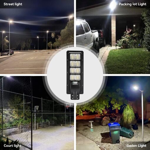 2PACK Solar Street Lights Outdoor Lamp 20000 lumens with Remote Control,Dusk to Dawn Motion Sensor,IP65 Waterproof Solar Powered Outdoor Lamp for Parking Lots,Yard,Barn Basketball Court - Image 2