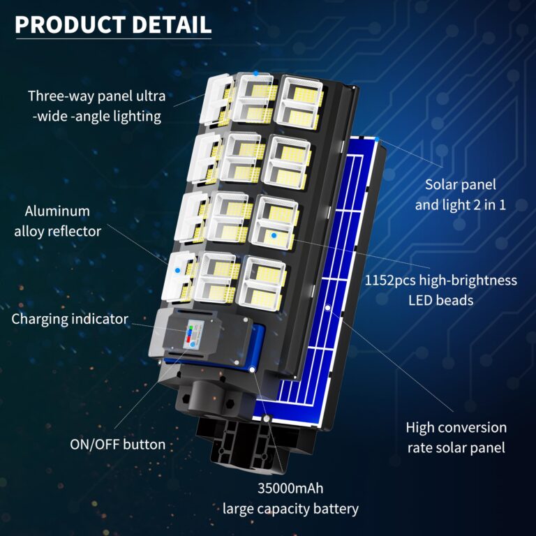 Jadisi 2-Pack 6800W Solar Street Lights Outdoor Waterproof, 240000LM 7000K Solar Parking Lot Light Dusk to Dawn with Motion Sensor - Image 4