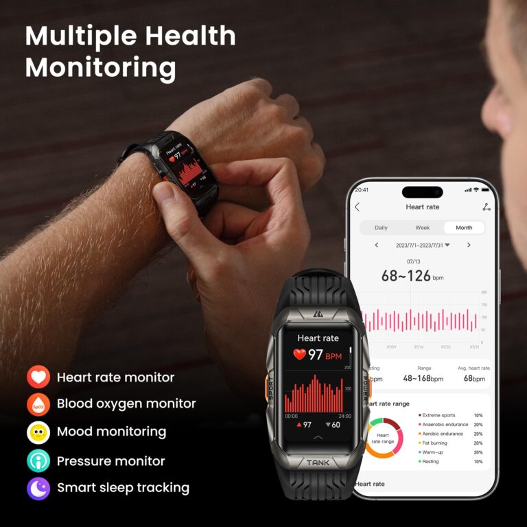 KOSPET Tank X2 Ultra GPS Smart Watch, 3D Curved Glass, Stainless Steel Unibody, 6 Satellite Positioning, Compass, 50M Waterproof, Answer/Make Call, 1.64" AMOLED Screen - Image 4
