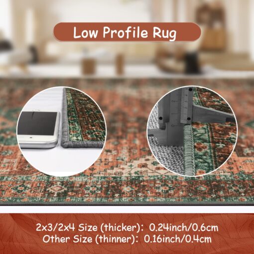 Moynesa 9x12 Ultra-Thin Vintage Medallion Area Rug for Living Room, Bedroom, Dining Room, Office, Entryway, Dorm - Image 6