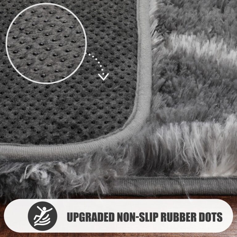 ONASAR 8x10 Area Rugs for Living Room, Fluffy Grey and White Bedroom Rug, Washable Geometric Boho Large Soft Plush Shaggy Fuzzy Floor Carpet for Nursery Kids Classroom Playroom Dorm Home Decor - Image 4