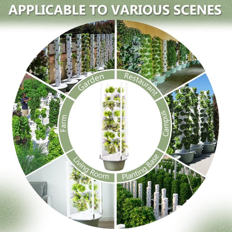 vhdurike Vertical Hydroponics Garden Tower, Automatic Water Hydroponic Tower, Vertical Garden Kit, Indoor Gardening System for Green Vegetables and Fruits,5 Layers - Image 3