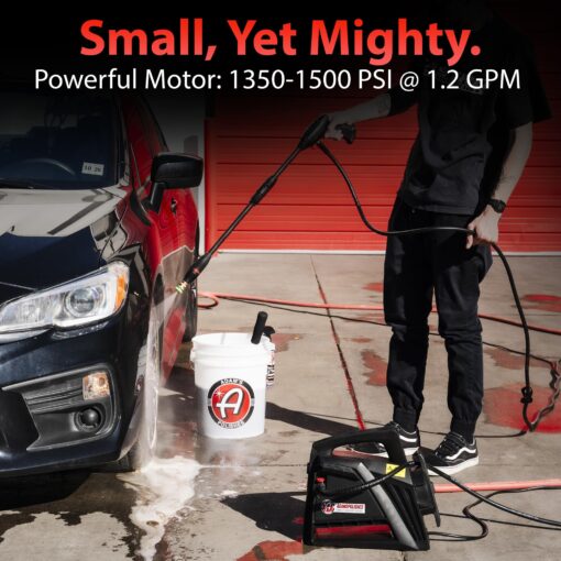 Adam's Polishes Compact Pressure Washer - Powerful, Lightweight, Portable Electric Pressure Washer Sprayer | Max 1500 PSI, 1.2 GPM | for Car Home Auto Patio RV Motorcycle & Garage - Image 4