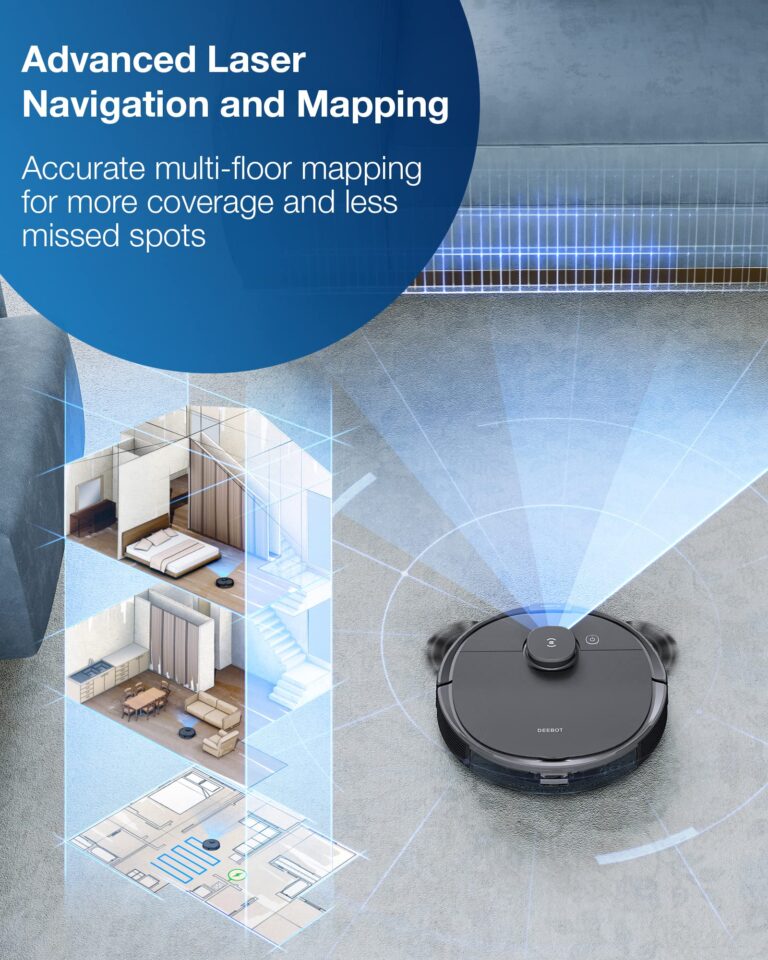 Ecovacs Deebot T8 Robot Vacuum and Mop Cleaner, Precise Laser Navigation, Multi-floor Mapping, Intelligent Object Avoidance, Full-customize clean, No-go and No-mop Zones, Auto-empty Station Compatible - Image 5