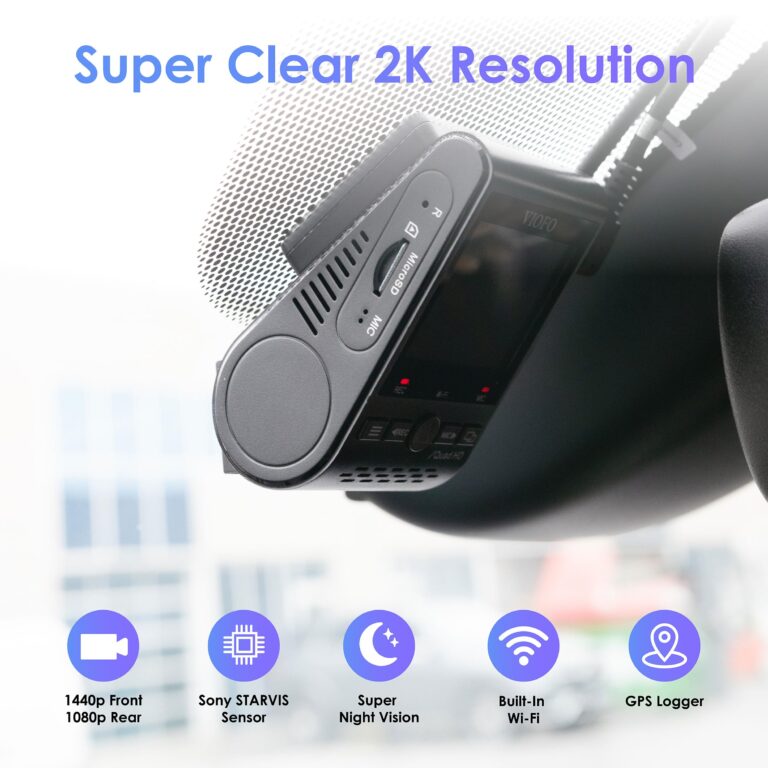 VIOFO Dual Dash Cam, 2K 1440P 60fps+1080P 30fps Front and Rear Dash Camera with Wi-Fi GPS, Parking Mode, Emergency Recording, Super Capacitor, Motion Detection (A129 Plus Duo) - Image 8