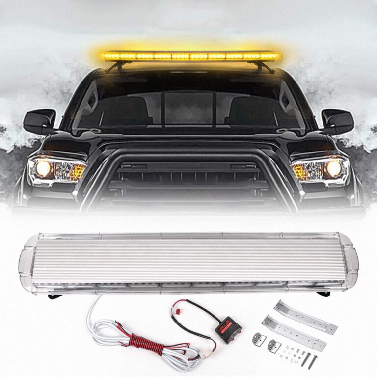 CUMART 47" 88 Amber Yellow LED Extreme Bright Intensity Construction Emergency Warning Strobe Light Bar Rooftop Low Profile Law Enforcement Hazard Flashing for Tow Truck Vehicle Universal - Image 5