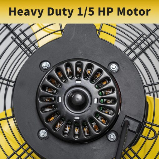 HiCFM 5000 CFM 20 inch Orbital Remote Control Wall Mounted Fan, 1/5HP Motor, Manual & Remote Operation, Timer, Oscillation & Tilting, 3 Speed, 9ft Power Cord Industrial and Commercial- UL Listed - Image 3