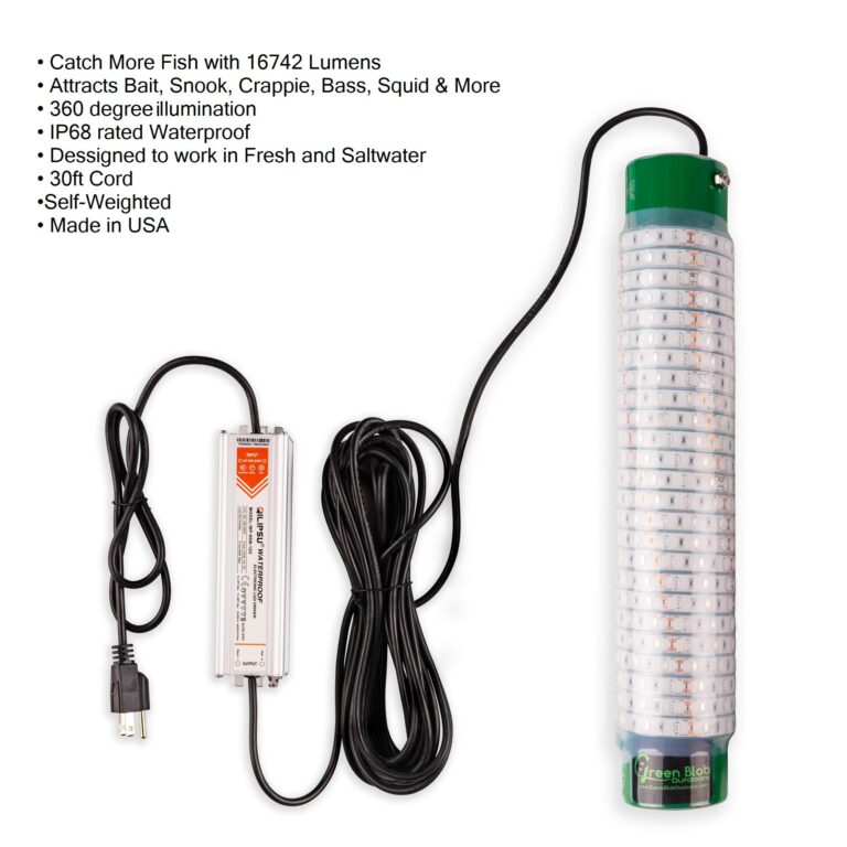 Green Blob Outdoors Underwater Fishing Lights, American Made, Docks and Boats, Brightest Fish Attractor for Snook, Bass, Crappie, Striper, Bait, Catfish and More (Green, 110V 15000 30ft) - Image 8