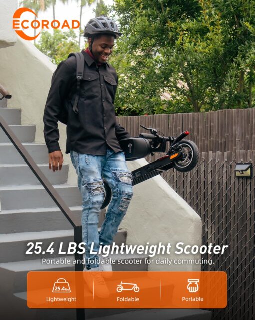 ECOROAD EC6 Electric Scooter for Adults, 15Miles Long Range,19Mph Top Speed, Commuting Electric Scooter with Cruise Control, Double Braking Systems E Scooter for Adults and Teens - Image 9