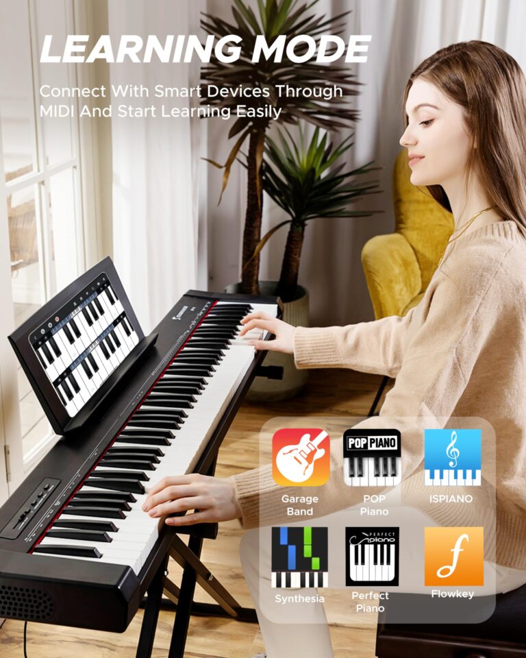 Starfavor 88 Key Full Size Digital Piano, Electric Keyboard Set with Semi-Weighted Keys, Smart Voice Sampling, Recording/MIDI/USB, Dual 20W Speakers, Sustain Pedal, Power Supply, Stand - Image 6