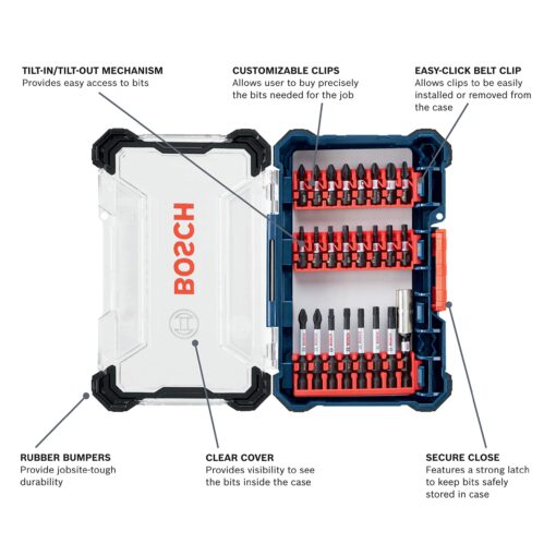 Bosch Cordless Electric Screwdriver 12V Kit + Bosch 24-Piece Screwdriving Custom Case Set - Image 2
