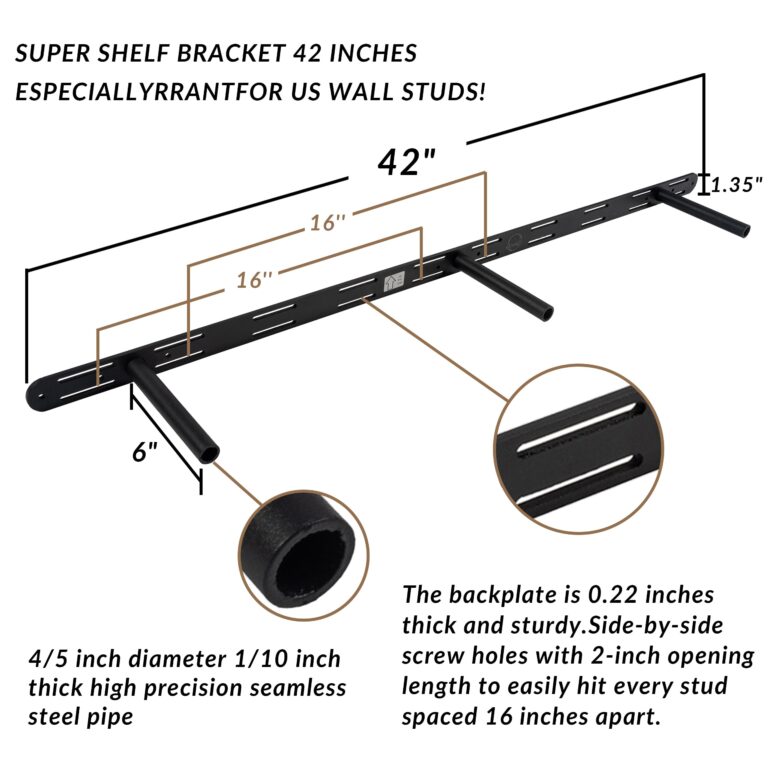 XWNE Rusitc Floating Shelves 48 inch Long 8 "deep Set of 2, Heavy Duty Wood Wall Mounted Shelves for Bathroom Living Room Kitchen,Book Shelves with Thickened Hidden Bracket-Black - Image 6