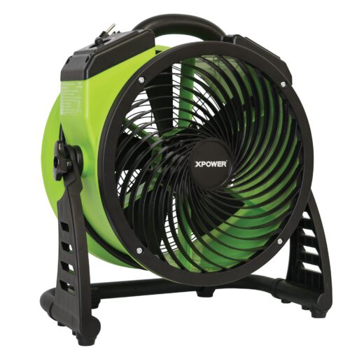XPOWER FC-200 Heavy Duty Industrial High Velocity Whole Room Air Mover Air Circulator Utility Floor Fan, 4 Speeds, Timer, 13 inch, 1300 CFM