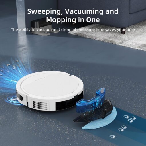 Pureatic Robot Vacuum, Mopping Robot, Powerful 5000Pa, WiFi/Alexa/App/Remote Control, Quiet, Robotic Vacuum Cleaner with Self-Charging, Anti-Collision and Fall, for Pet Hair, Hard Floor, Carpet - Image 6