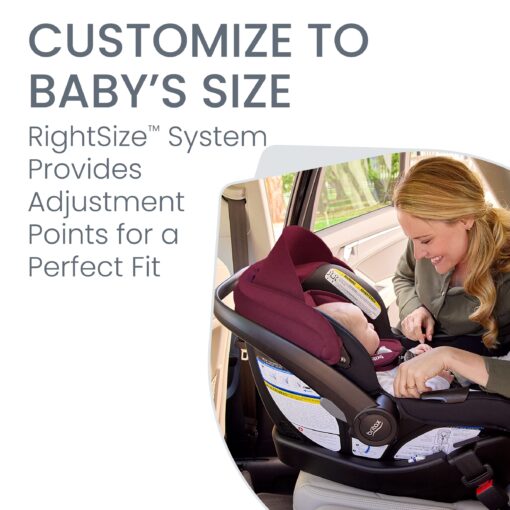 Britax Willow S Infant Car Seat with Alpine Base, ClickTight Technology, Rear Facing Car Seat with RightSize System, Ruby Onyx - Image 6