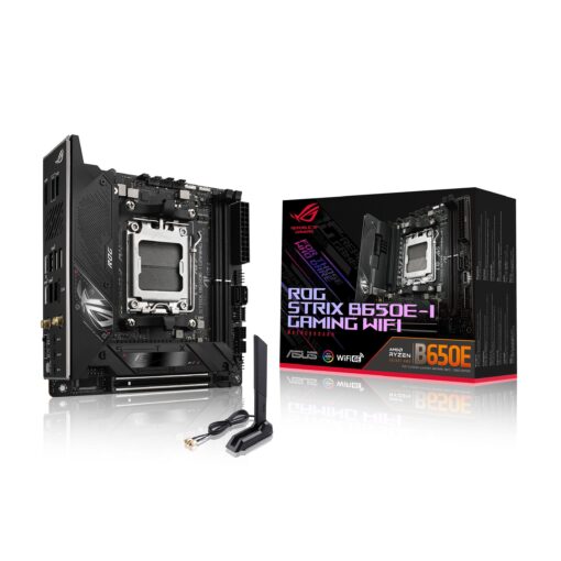 ASUS ROG Strix B650E-I Gaming WiFi AMD B650 AM5 Ryzen™ Desktop 9000 8000 & 7000 Mini-ITX mITX Motherboard, 10+2 Power Stages, DDR5, 2X M.2 Slot, PCIe® 5.0, 2.5G LAN, WiFi 6E, USB 3.2 Gen 2x2 Type-C