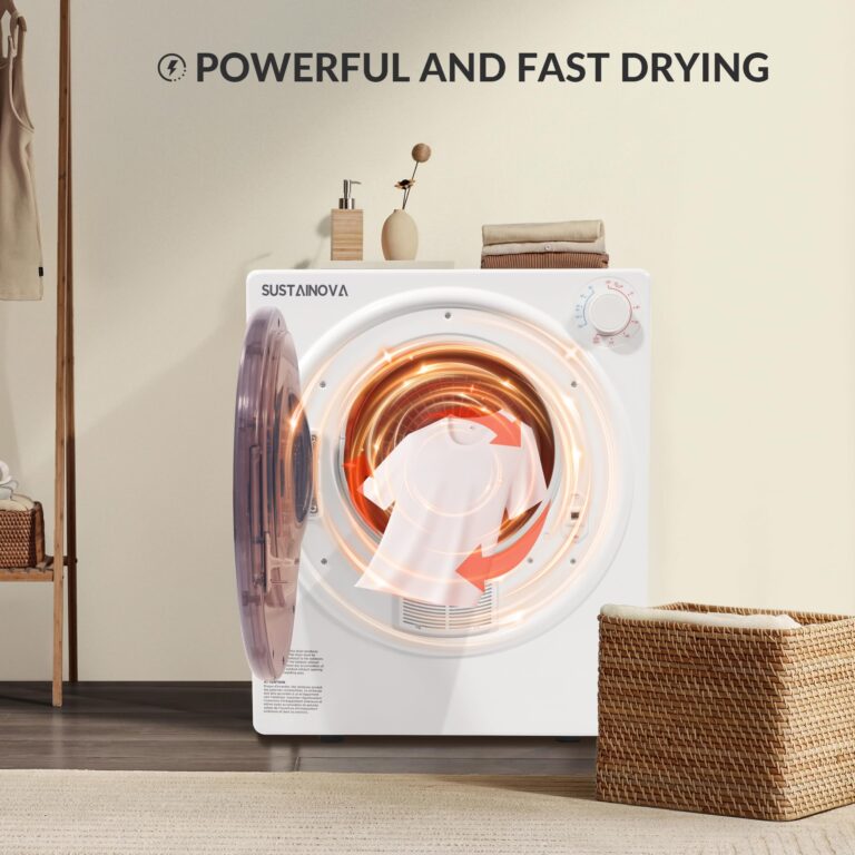 Elevon Portable Clothes Dryer 800W, Compact Dryer for laundry with 5 Drying Modes, 1.95 Cu.ft Front Load Dryer Machine, Stainless Steel Tub for Small Space, Apartments, RVs, Overheat Protection, White - Image 4