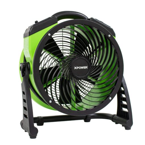 XPOWER FC-250D DC Motor Heavy Duty Industrial High Velocity Whole Room Air Mover Air Circulator Utility Floor Fan, Variable Speed, Timer, 13 inch, 1560 CFM