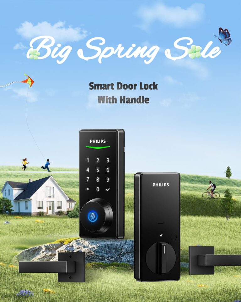 Philips Smart Lock with Handles, Keyless Entry Door Lock Set, Smart Door Lock with 2 Level Handles, Digital Keypad Deadbolt for Front Door, App Fingerprint PIN Code Unlocking, Auto Locking - Image 9