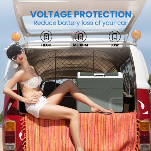 Alpicool Car Refrigerator 12 Volt Refrigerator 46 Quart Portable Freezer 12V Car Fridge Portable Fridge Freezer 12/24V DC 110~240 Volt AC for Truck RV Camper SUV Electric Cooler for Camping -4℉-68℉ - Image 5