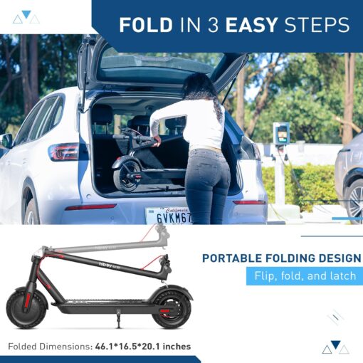 Hiboy 430W Peak Motor Electric Scooter, 10" Tires,17 Miles Range, 19 MPH Speed, Dual Brake System, Electric Scooter Adults Commuting & Urban Travel - Image 7