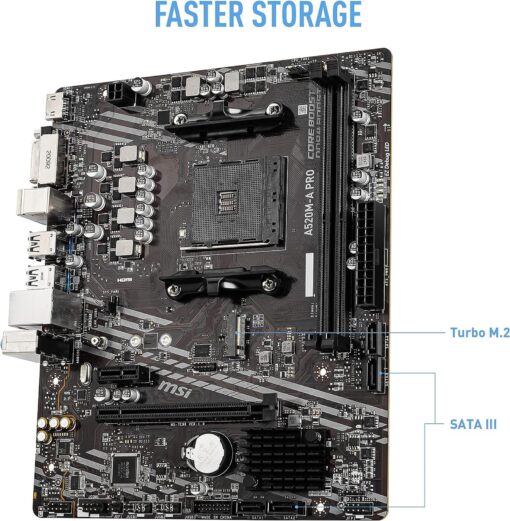 INLAND AMD Ryzen 5 5500 Unlocked Desktop Processor with MSI A520M-A PRO Gaming Motherboard (AMD AM4, DDR4, PCIe 4.0, Micro-ATX), - Image 5