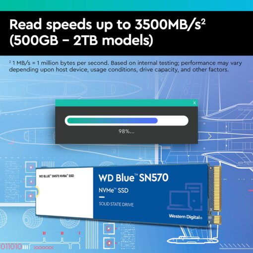 Western Digital 2TB WD Blue SN570 NVMe Internal Solid State Drive SSD - Gen3 x4 PCIe 8Gb/s, M.2 2280, Up to 3,500 MB/s - WDS200T3B0C - Image 6