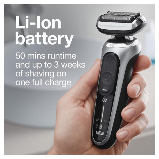 Braun Series 7 7032cs Flex Electric Razor for Men, Wet & Dry, Electric Razor, Rechargeable, Cordless Foil Shaver with Beard Trimmer and Charging Stand, Silver - Image 6