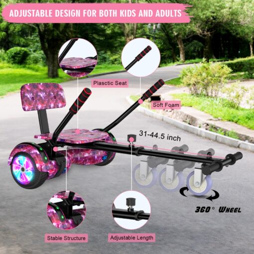 CBD Scooter with Corlorful LED Lights,6.5" Wheels, Dual 300W Motor Scooter for Kids Girls Boys Adults, All Ages,Purple - Image 6