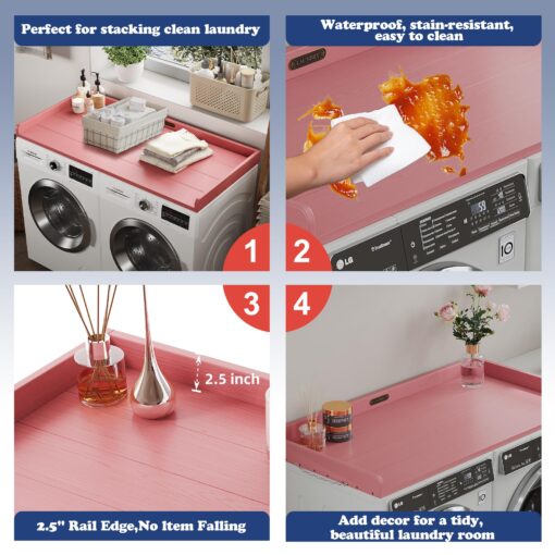 ClimbHope Washer Dryer Countertop HDPE No Installation - Washer and Dryer Topper Covers for The Top Laundry Room Organization and Storage Waterproof - Image 4
