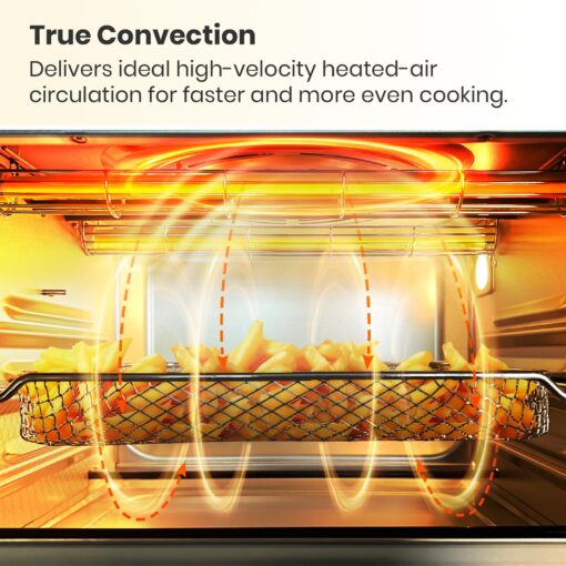 VAL CUCINA Retro Style Infrared Heating Air Fryer Toaster Oven, Extra Large Countertop Convection Oven 10-in-1 Combo, 6-Slice Toast, Enamel Baking Pan Easy Clean with Recipe Book, Almond Yellow Color - Image 8