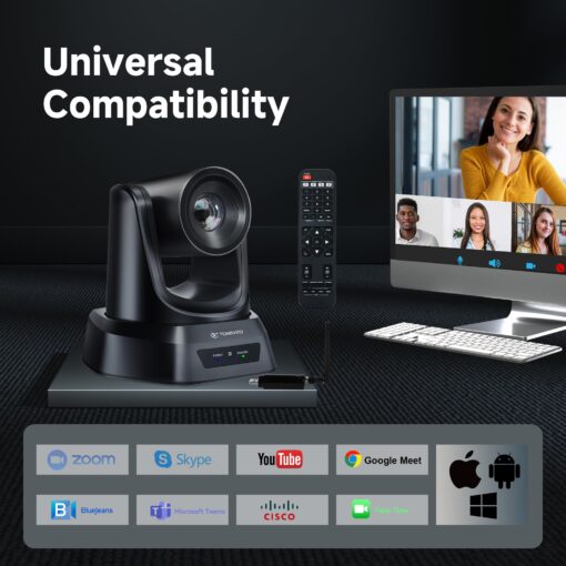 TONGVEO Wireless Conference Room Webcam, Church Live Streaming 10X USB 1080P 60fps PTZ Camera for Worship Services Online Conference, Works with Zoom, Skype OBS - Image 6
